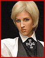 fashion model Lisa in noble black white Templar dress